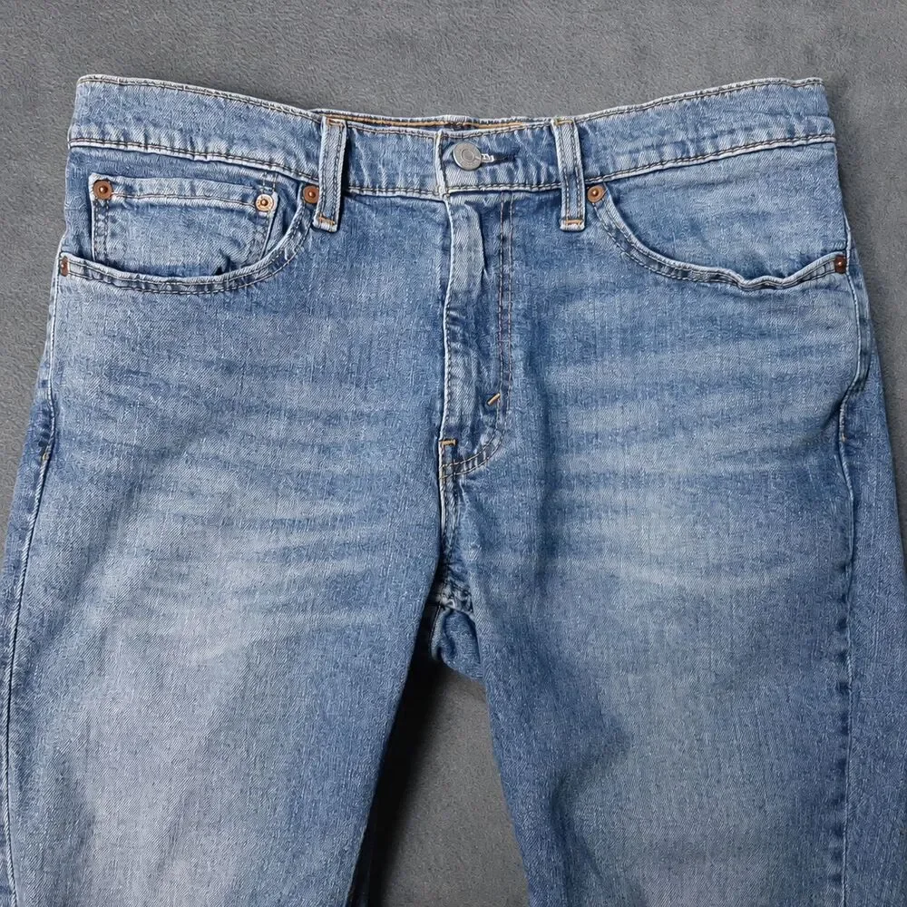Levis Jeans Mens 34x30 Blue 511 Denim Medium Wash Straight Leg Red Tag Casual